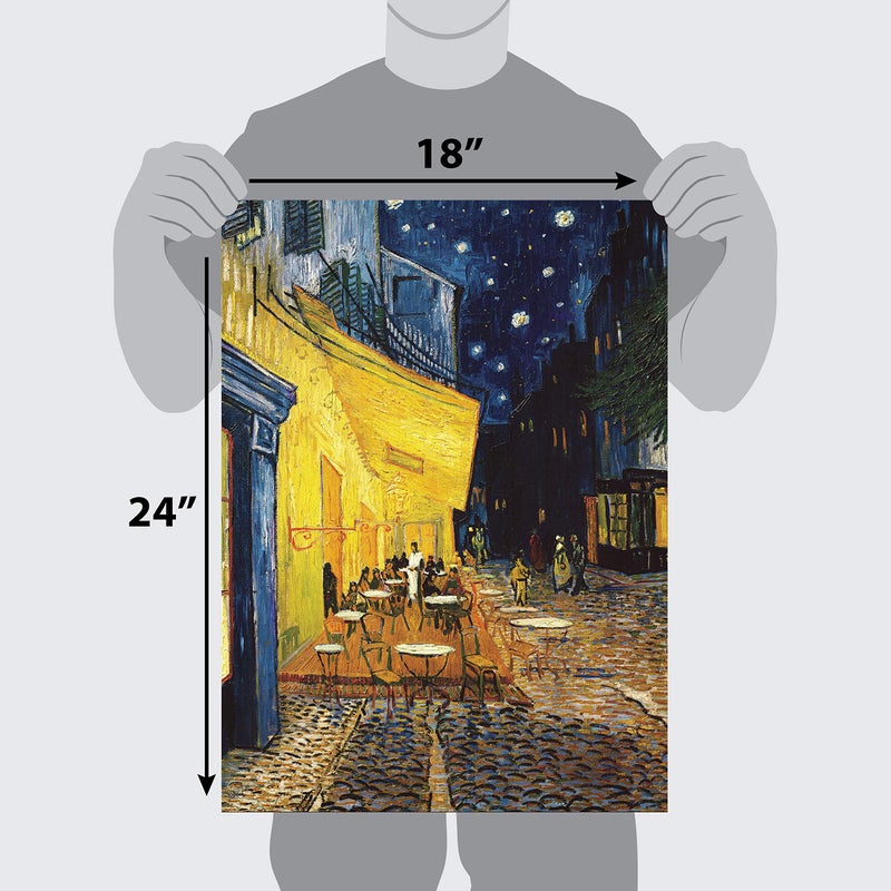 Palace Learning Cafe Terrace at Night Poster by Vincent Van Gogh â€“ 1881 â€“ Fine Art Print â€“ La Terrace du CafÃ© sur la Place du Forum 18 x 24 inches Laminated. - Image 2